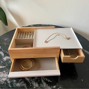 Umbra (sold at West Elm) Stowit Jewelry Storage Box - white oak and white metal